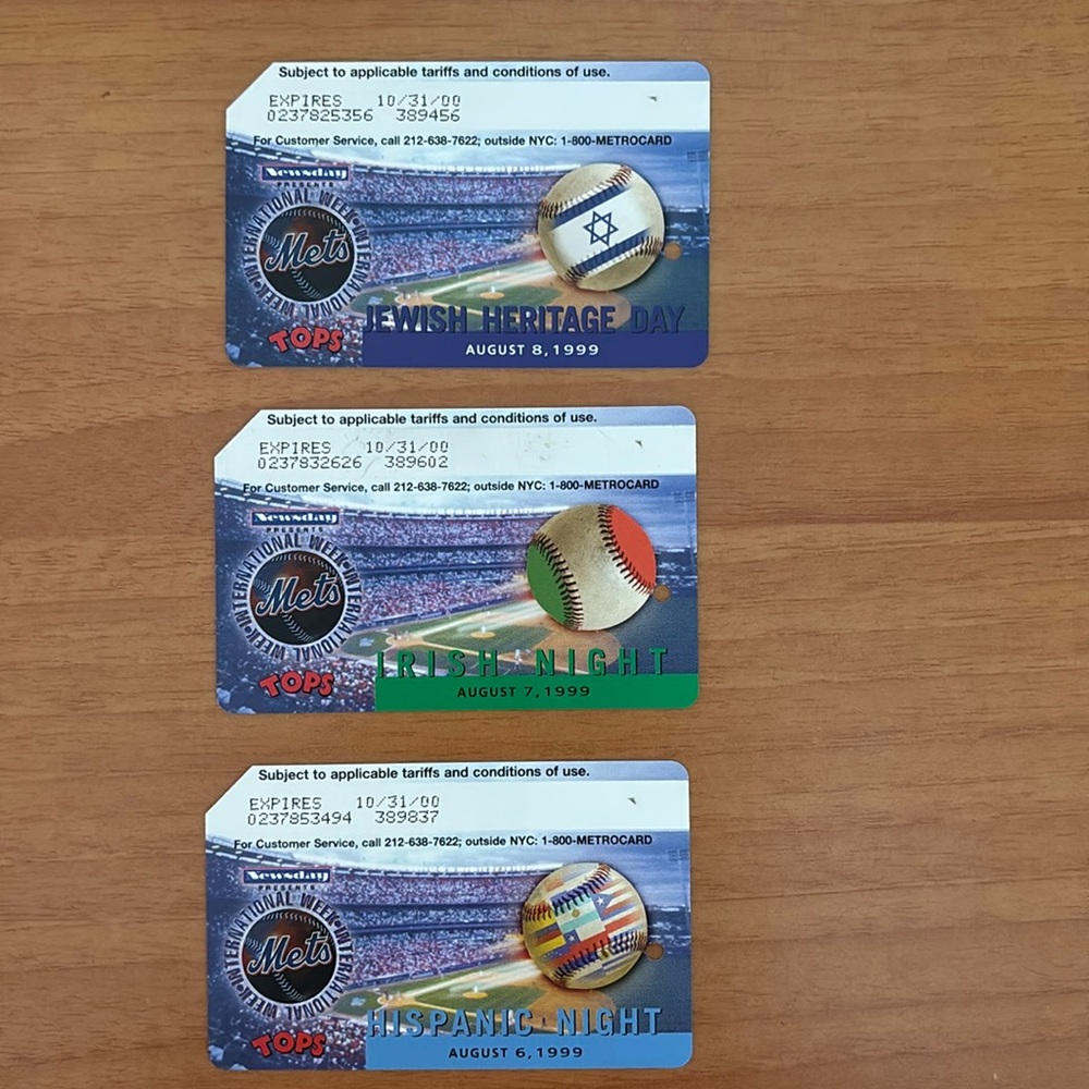 1999 NY METS Metro cards; expired in 2000.